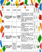 <b>金沙社区|2020年金沙社区党群服务中心10月活动预告</b>